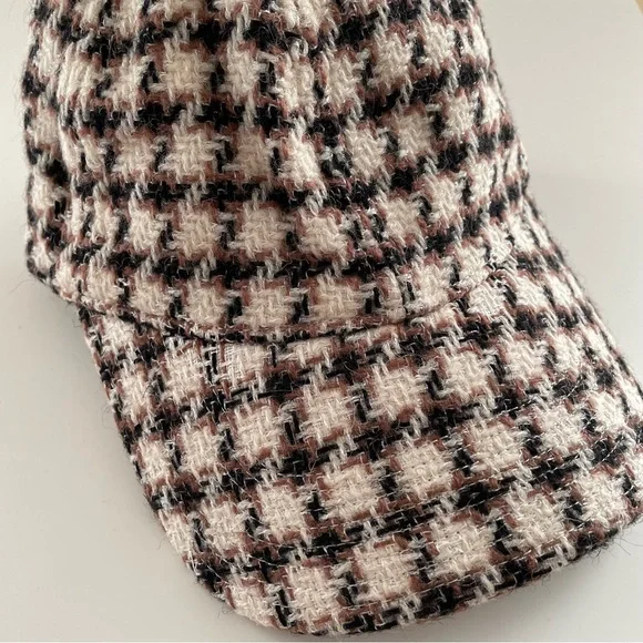J. Crew | Accessories | J Crew Brown Cream Houndstooth Hat  display picture 1